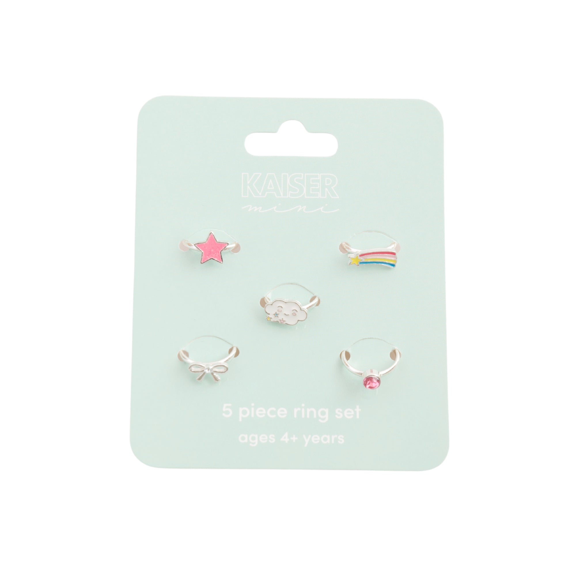 Kids Ring Set 5pc - SILVER STAR